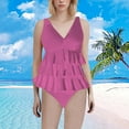 thumbnail image 2 of Baqcunre Full Coverage Retro Swim Dress: Women's Ruffle Tummy Bathing Suit for Elegance, 1 Pc Swimsuit Pink XL, 2 of 4
