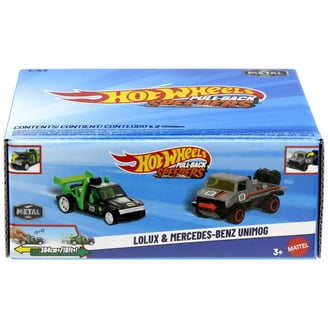 Hot Wheels Pull-Back Speeders Fusion Busta & Batmobile Diecast