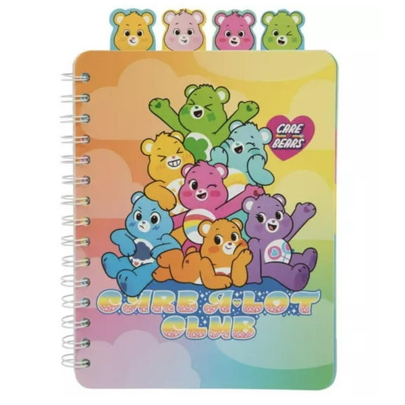 Care Bears 4-Tab Spiral Journal 40 Sheets Ruled Paper 9" x 6"