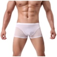 thumbnail image 4 of khonts,Men's Sexy Boxer Briefs See Through Underwear Sheer Mesh Low Rise Underpants White XL, 4 of 7