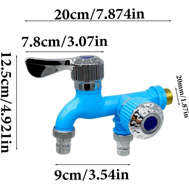 Grifo para lavadora, desviador de agua de doble control - Mango ergonómico grueso - Grifo para tina de lavandería, grifo para lavadora de doble control con 2 interruptores independientes ZefeiWu 1327533493888