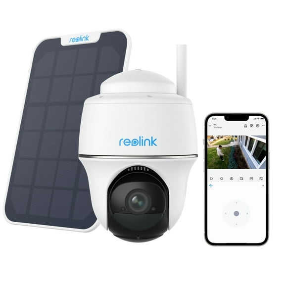 Reolink 4MP Pan Tilt 2.4/5GHz WIFI Outdoor Security Battery-Powered Camera, Smart Person/Vehicle Detect, 2-way Audio, Night Vision, Support Google Assistant - Argus Series White Cam+ Solar Panel