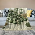 thumbnail image 2 of JEUXUS Flannel Blanket Durable and Long-lasting Boho Sage Green Leaf Sunrise Eucalyptus Leaf Life White, 2 of 6