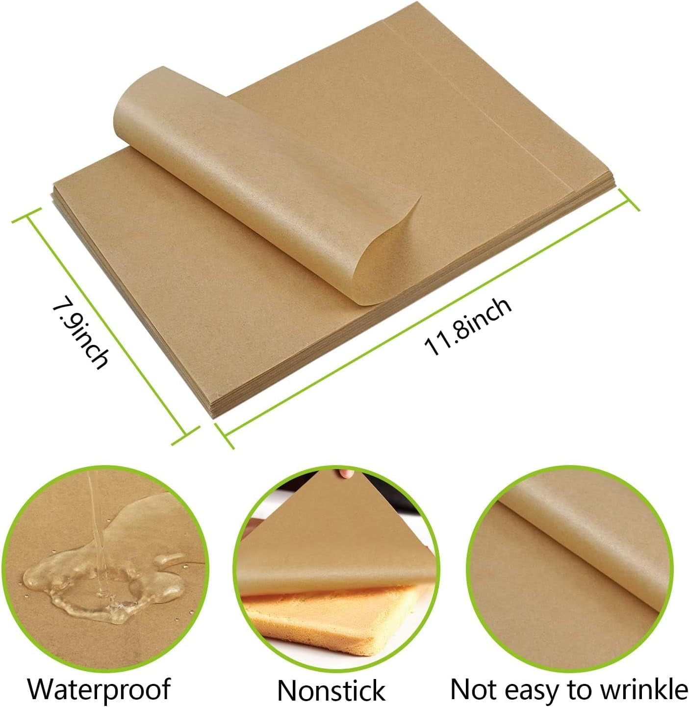 300 Pcs Parchment Paper Sheets for Baking, 8x12 Inches Unbleached Precut Parchment Paper for Baking Cookies, Frying, Air Fryer, Cooking, Grilling Rack, Oven