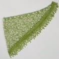 thumbnail image 2 of Lightweight Lace Floral Head Scarf Fringe Triangular Shawl Scarf Wrap Bandana for Women- One Size Fits Most, Green, 2 of 6