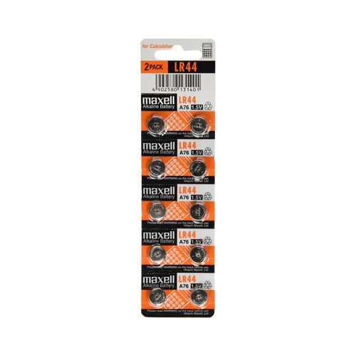 50-Pack LR44 / A76 Maxell Alkaline Button Batteries