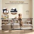 thumbnail image 4 of Pet Safety Gate, 3Panels 80" Extra Wide Iron Gates for Doorway Kitchen Playard, Black, 4 of 8