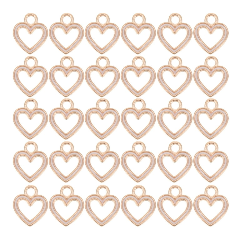 NUOLUX Charms Heart Jewelry Bracelet Making Charms Necklace Earrings  Pendants Crafting Pendent Accessory Findings Spacer Metal 