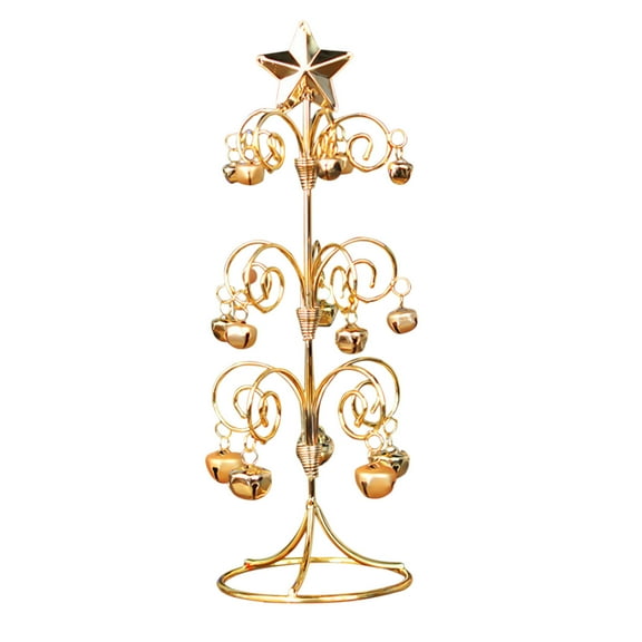 Cheapark 11 Inch Wrought Iron Christmas Tree Stand - Metal Display for Ornaments, Desktop Mini Xmas Tree Decor for Holiday