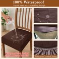 thumbnail image 5 of OKKEEY Waterproof Chair Seat Covers with Velcro Closure, 6Pcs Stretch Slipcovers for Dining Chairs, Removable Seat Cushion Protectors for Kitchen Chairs, Chocolate, 5 of 10
