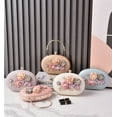 thumbnail image 2 of Floral Evening Bag Retro Macaron Color Handheld Party Bag Bride Purse - Round PU Material - Lock Closure (light blue), 2 of 4