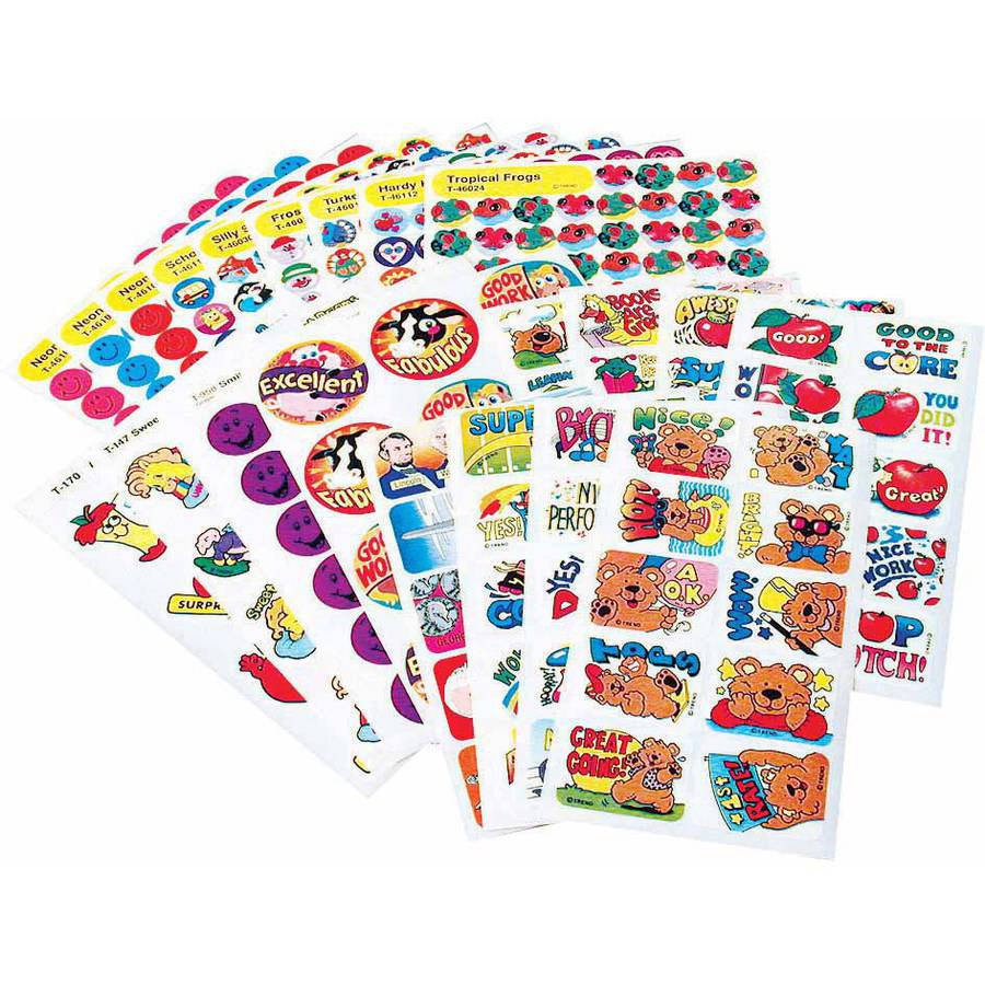 Trend Enterprises Super Assortment Sticker Pack, Set of 1000 Walmart