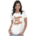 thumbnail image 3 of Cute Fall Pumpkin Spice and Prayers Womens Slim Fit Graphic Tee Brisco Brands X, 3 of 5
