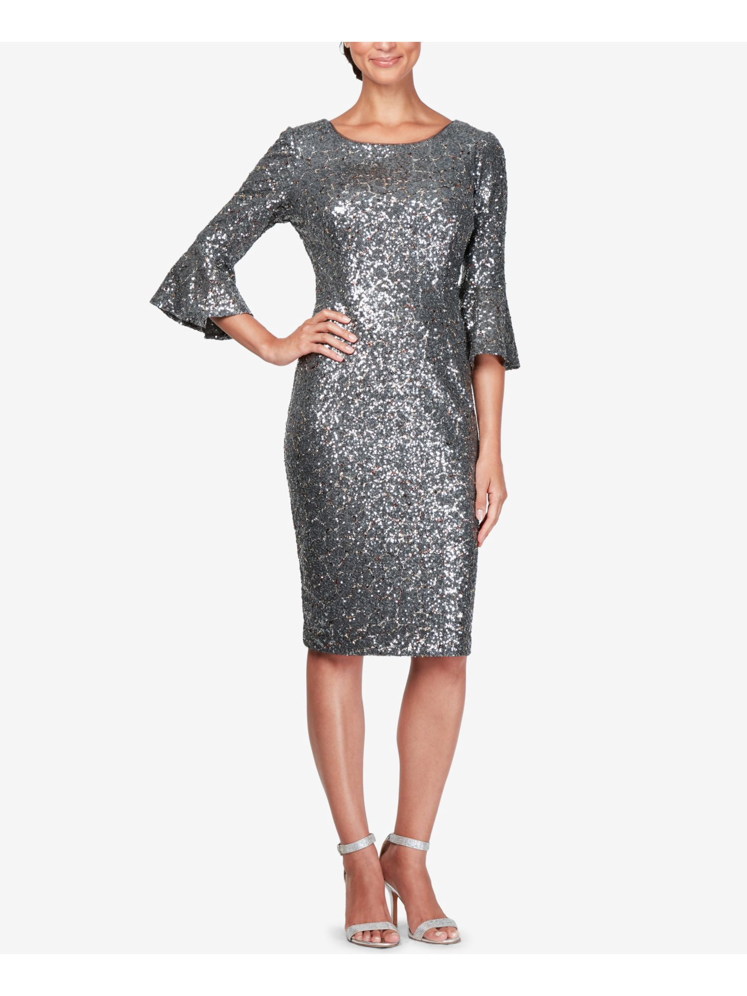 ALEX EVENINGS $199 Womens New Silver 