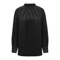 thumbnail image 5 of Baberdicy Women's T-Shirts Womens Mock Neck Crew Neck Blouses Long Sleeve Business Casual Tops Shirt Womens Tops Black, 5 of 5