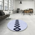 thumbnail image 3 of Ahgly Company Indoor Round Patterned Lavender Blue Area Rugs, 6' Round, 3 of 6