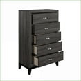 thumbnail image 4 of Chests & Wardrobes | Contemporary Gray Faux Wood Chest with 5 Dovetail Drawers | Gray | Wood, 4 of 7