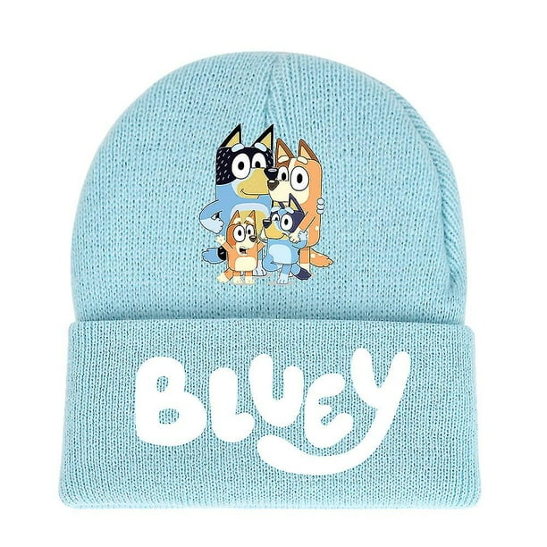 Bluey-gorro de punto con estampado de dibujos animados para niños y adultos, gorro cálido de esquí con puños, gorros de calavera, regalos de Navidad y cumpleaños, Unisex