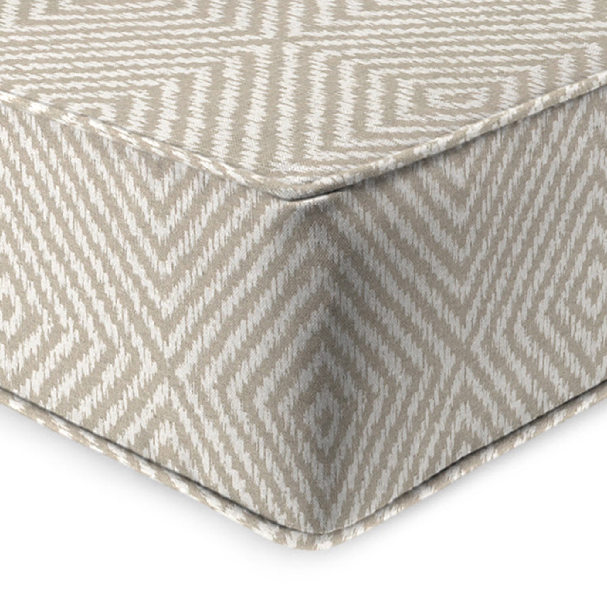 Jordan Manufacturing 46.5" x 24" Encore Birch Taupe Diamond Rectangular Outdoor Deep Seat Chair Cushion Set with Welt