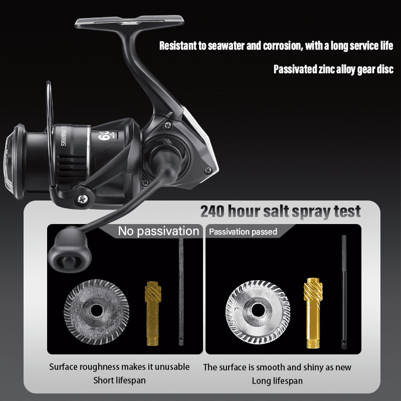 DEUKIO Black Lightweight Spinning Fishing Reel Screw in Handle 6+1BB 8kg Drag Power Carbon Fiber Body Anti Seawater Fishing Coil