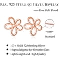 thumbnail image 6 of Solid 925 Sterling Silver Flower Stud Earrings for Women Teens Hollow Flower Stud Earrings Spring, 6 of 14