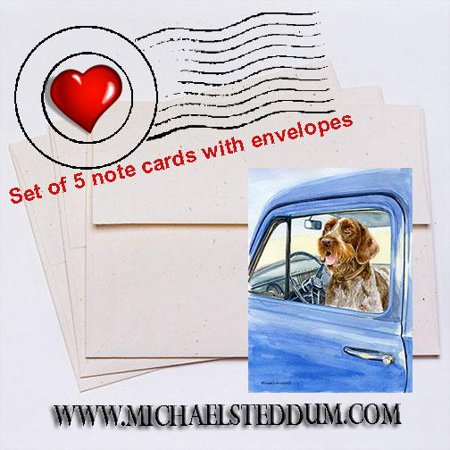 - Sunday Driver, German Wirehaired Pointer Note Card Set