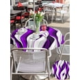 thumbnail image 5 of Outdoor Tablecloths with Umbrella Hole & Zipper, Purple White Moire Round Tablecloth 54 Inch, Modern Abstract Art Waterproof Table Cloth, Patio/Pool/Picnic Table Covers, 5 of 8