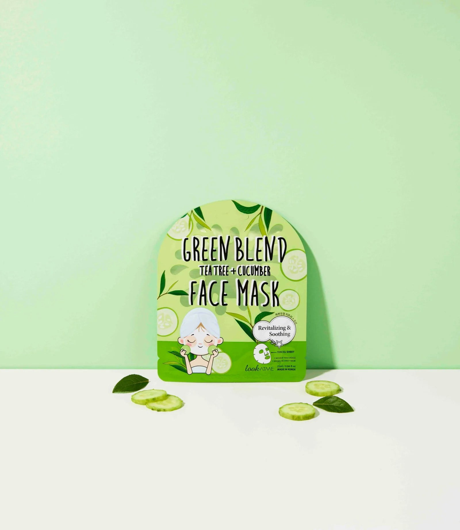 10pc Set LOOK AT ME Green Blend Tencel Facial Mask | Korean Skincare | Revitalizing & Soothing