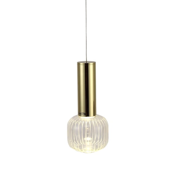 Bethel International LED Pendant Gold Metal & Glass