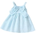 thumbnail image 2 of Noric Girls Summer Dresses Sleeveless Spaghetti Strap Princess Dresses with Big Bow Tie Loose Fit A Line Swing Dresses Ages 0-9, 2 of 7