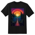 thumbnail image 2 of Plus Size Shirt for Women Black Tops for Women Short Sleeves Shirt for Women Bridge To The Forest T Shirt Crewneck Shirt for Women XL, 2 of 5