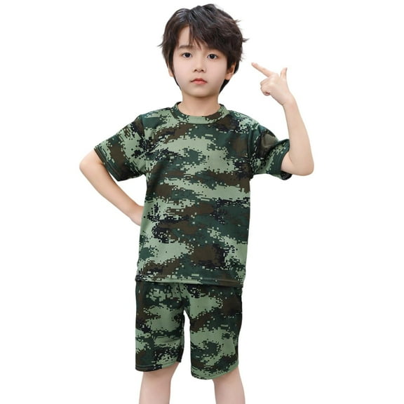 RTKFRFLM Boys Camo Short Sleeve Outfit Set Toddler Fall Clothes Kids T Shirt And Shorts Casual Playwear Breathable Comfortable Activewear For Daily Wear Clothing Sets,Size 6-7 Years