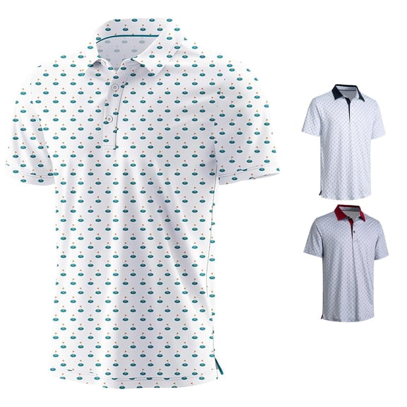 CAIVO Polo Shirts For Men Shirts Short Sleeve Shirts Patchwork Lapel Classic Fit Golf Tops For Business , XXXL