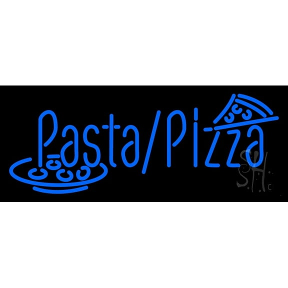 Pasta Pizza LED Neon Sign 10 x 24 - inches, Clear Edge Cut Acrylic Backing, with Dimmer - Bright and Premium built indoor LED Neon Sign for restaurant window and interior decor.