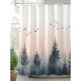thumbnail image 2 of Fsddascl Rustic Foggy Forest Shower Curtain Set - 66" x 72" Washable Bathtub Curtain with 12 Hooks, Watercolor Trees Birds Landscape Waterproof Fabric Stall Shower Curtains for Bathroom/Bathtub, 2 of 6