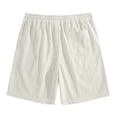 thumbnail image 3 of LWavelet Mens Waffle Shorts Summer Casual 7" Textured Knit Drawstring Elastic Waist Comfy Short with Pockets Beach Vacation,Beige L, 3 of 5