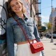 thumbnail image 6 of Horivan Women's Embossed Mini Quadrate Bag Classic Tote with Top Handle and Shoulder Strap Stylish Casual Purse for Daily Use and Work Durable Vegan Leather Crossbody Bag, 6 of 6