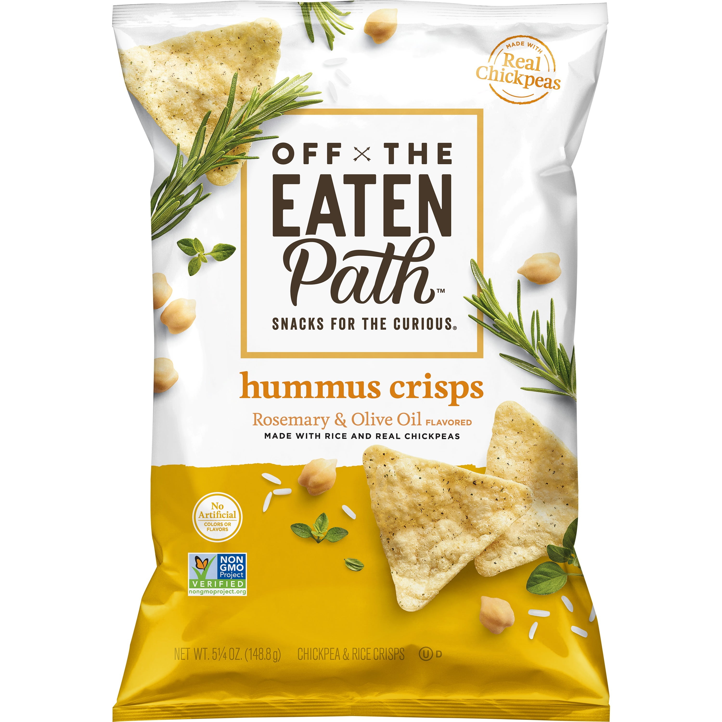 Off The Eaten Path Hummus Crisps, Rosemary & Olive Oil, 5.25 oz Bag