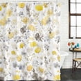 thumbnail image 3 of Yellow Grey Botanical Waterproof Fabric Shower Curtain,Spring Floral Watercolor Waterproof Fabric Shower Curtain for Bathroom Curtains Bathtubs Hotel Shower Curtains with 12 Hooks Extra Long 72x84, 3 of 8
