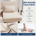 thumbnail image 5 of Furniliving 4 in 1 Convertible Sofa Bed, Folding Sleeper Chair Bed with 6-Position Adjustable Backrest & Pillow, Floor Single Chairs for Living Room, Bedroom, Office, Beige, 5 of 10
