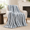Blue Stripe-Throw(50" x 60"), variant on Faux Throw Blanket For Couch Warm Plush Striped Sofa Bedroom Living Room 60 * 80 Inches Gray