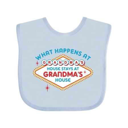 

Inktastic Las Vegas Stays at Grandma s Gift Baby Boy or Baby Girl Bib