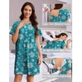 thumbnail image 5 of Pinspark Hospital Gowns for Women Open Back Tear Away Short Sleeve Dress Snap Open Post Surgery Adaptive Nightgown with Pockets, 5 of 6