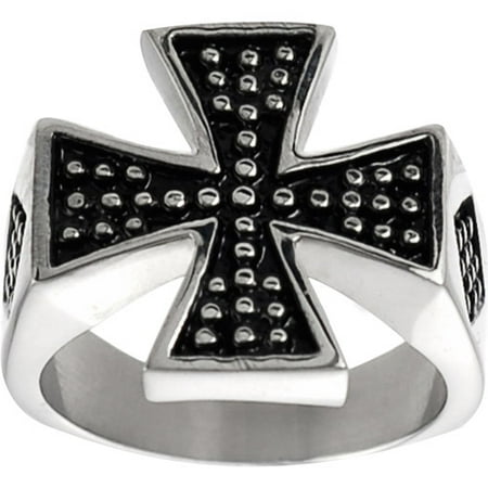 Daxx Cross Ring in Stainless Steel