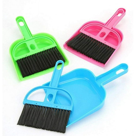 3 Pack Mini Hand Broom and Dustpan Set Small Dust Pans with Brush Set Cleaning Tool for Desk, Keyboard, Car and Animal Waste