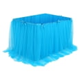thumbnail image 1 of Table Skirt Tulle for Party Wedding Birthday Decorations, Polyester Table Cloth Skirting for Rectangle Round Tables, Reusable Table Cover for Banquet Buffet Celebration Events, 1 X Table Skirt, 1 of 9