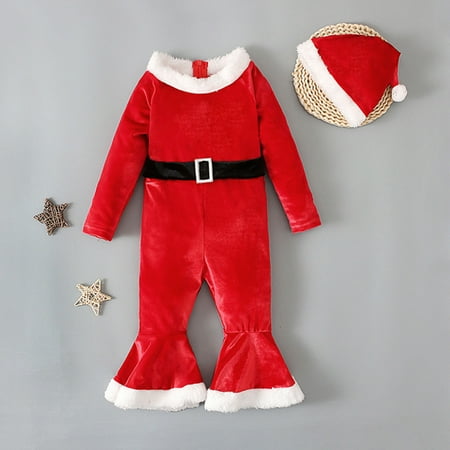 

Simplmasygenix Baby Sets Clearance Summer Dress Toddler Kids Baby Girls Christmas Fashion Cute Trumpet Long Sleeve Bow Jumpsuit Flared Pants Suit