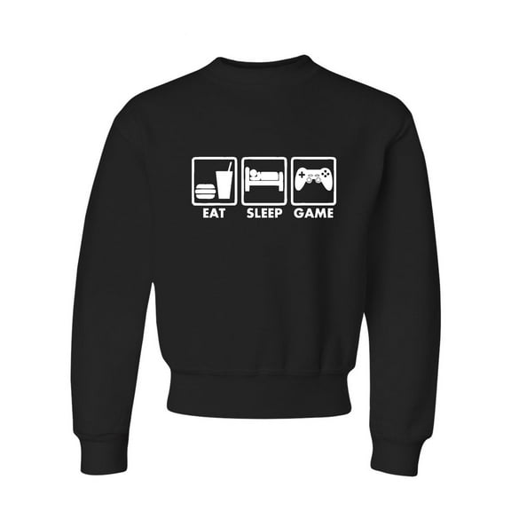 Youth Eat Sleep Game Funny Gamers Gaming Crewneck Sweatshirt