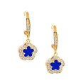 thumbnail image 1 of Aretes de gancho con circonias y chapa de oro 18k ZVEZDA Lapislazuli, 1 of 3