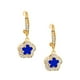 thumbnail image 1 of Aretes de gancho con circonias y chapa de oro 18k ZVEZDA Lapislazuli, 1 of 3